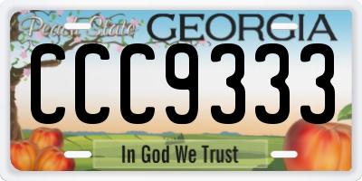 GA license plate CCC9333
