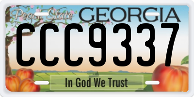GA license plate CCC9337