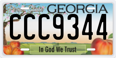 GA license plate CCC9344