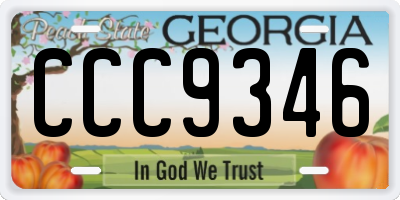 GA license plate CCC9346