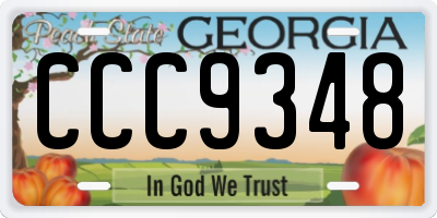 GA license plate CCC9348