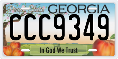 GA license plate CCC9349