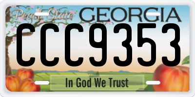 GA license plate CCC9353