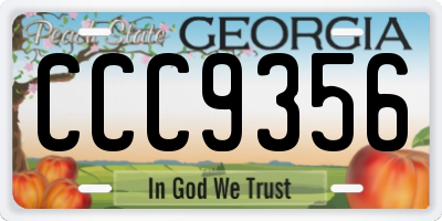 GA license plate CCC9356