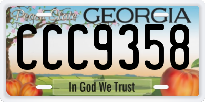 GA license plate CCC9358