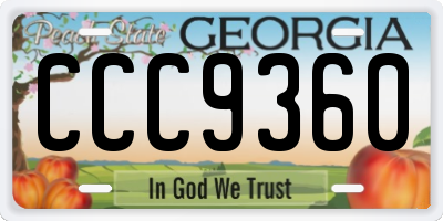 GA license plate CCC9360