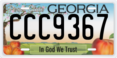 GA license plate CCC9367