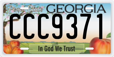 GA license plate CCC9371