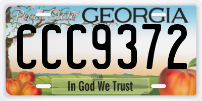 GA license plate CCC9372