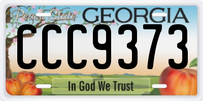 GA license plate CCC9373