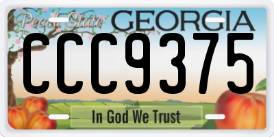 GA license plate CCC9375