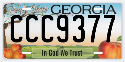 GA license plate CCC9377