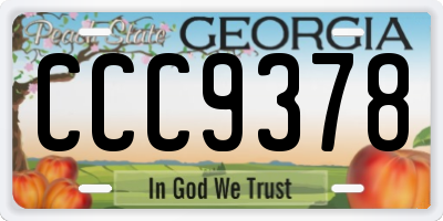 GA license plate CCC9378