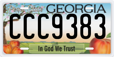 GA license plate CCC9383