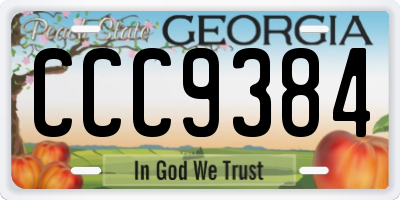 GA license plate CCC9384