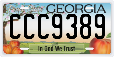 GA license plate CCC9389