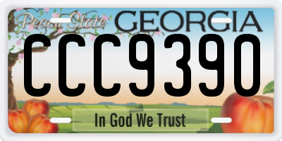 GA license plate CCC9390