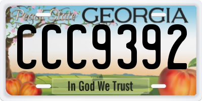 GA license plate CCC9392