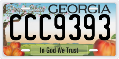 GA license plate CCC9393