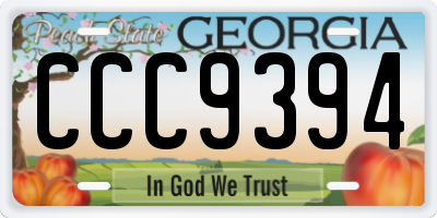 GA license plate CCC9394