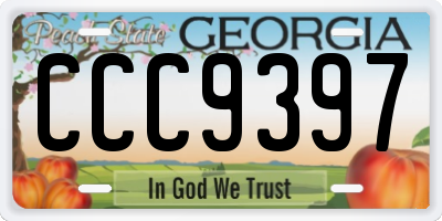 GA license plate CCC9397