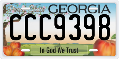 GA license plate CCC9398