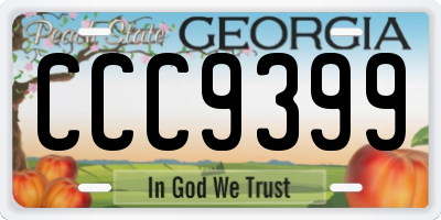 GA license plate CCC9399