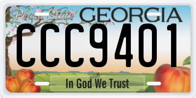 GA license plate CCC9401