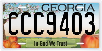 GA license plate CCC9403