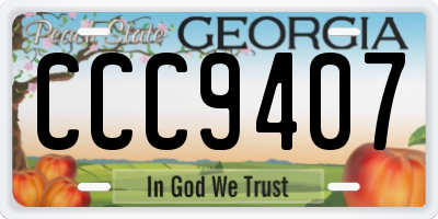 GA license plate CCC9407