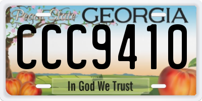 GA license plate CCC9410