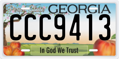 GA license plate CCC9413