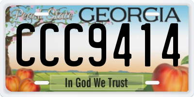 GA license plate CCC9414