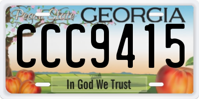 GA license plate CCC9415