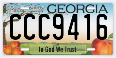 GA license plate CCC9416