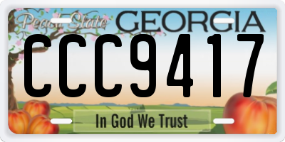 GA license plate CCC9417