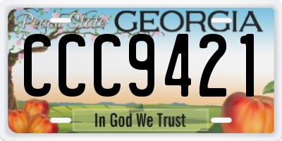 GA license plate CCC9421