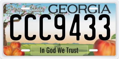 GA license plate CCC9433