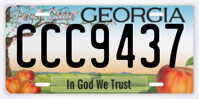 GA license plate CCC9437