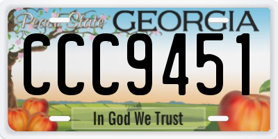 GA license plate CCC9451