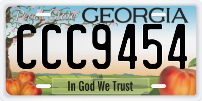 GA license plate CCC9454