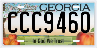 GA license plate CCC9460