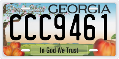 GA license plate CCC9461
