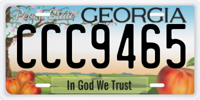 GA license plate CCC9465