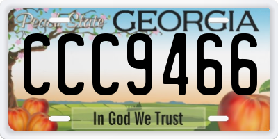 GA license plate CCC9466