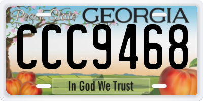 GA license plate CCC9468
