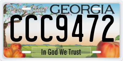 GA license plate CCC9472