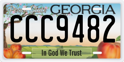 GA license plate CCC9482