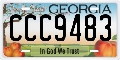 GA license plate CCC9483