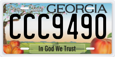 GA license plate CCC9490